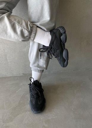 Мужские и женские кроссовки  adidas yeezy boost 500 black 28 фото