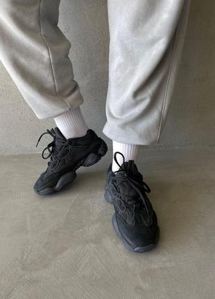 Мужские и женские кроссовки  adidas yeezy boost 500 black 29 фото