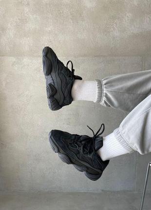 Мужские и женские кроссовки  adidas yeezy boost 500 black 24 фото