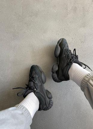 Мужские и женские кроссовки  adidas yeezy boost 500 black 27 фото