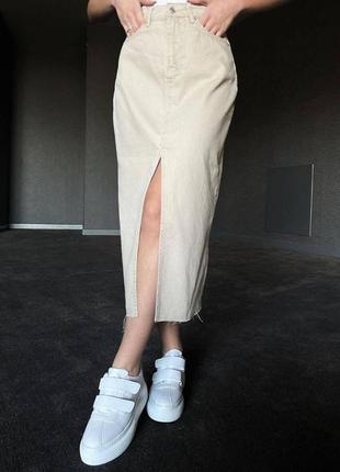 Джинсовая юбка с разрезом s m l xl3 фото