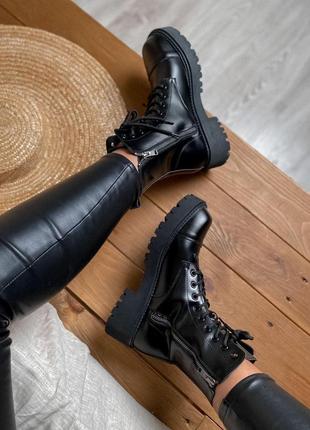 Женские ботинки balenciaga boots tractor black fur (мех) 2 баленсиага трактор8 фото