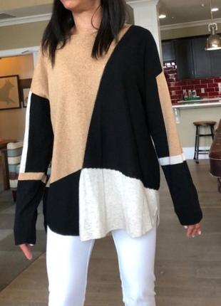 Базова туніка светр в 3-х кольорах (білий, чорний, білий) батал "plus 0x" на 56-58 рр