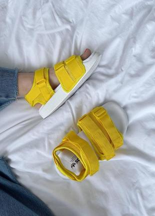 Босоножки женские  adidas sandals yellow white5 фото