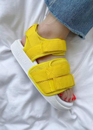 Босоножки женские  adidas sandals yellow white6 фото