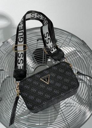 Сумка guess zippy snapshot black/blue