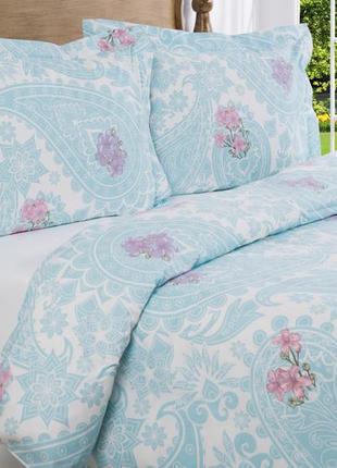Комплект постельного белья полуторный arlina blue 160х220 см 100% хлопок / постельное белье полуторное ранфорс