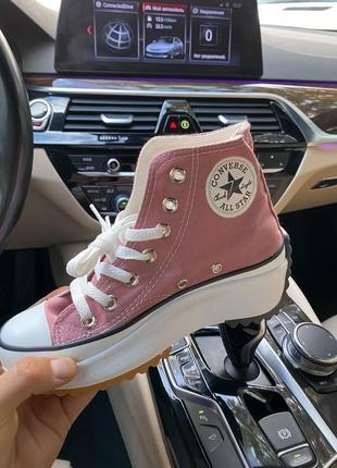 Кеды женские converse run star hike pink конверс3 фото