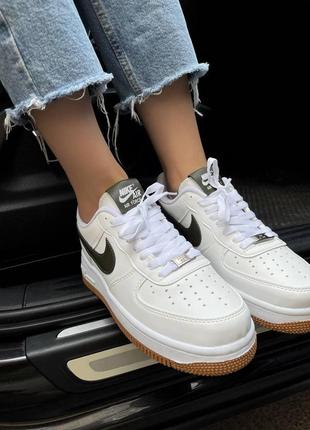 Женские кроссовки nike air force 1 white green v2