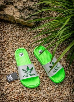 Шлепанцы женские  adidas neon green2 фото