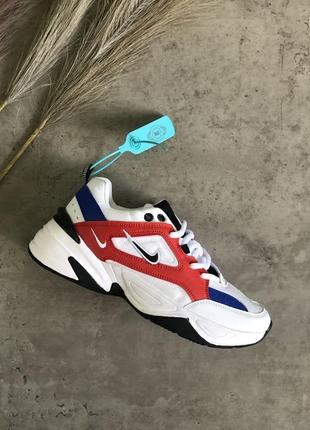 Мужские и женские кроссовки  nike x john elliott  m2k tekno 'white/blue/red' aaa2 фото