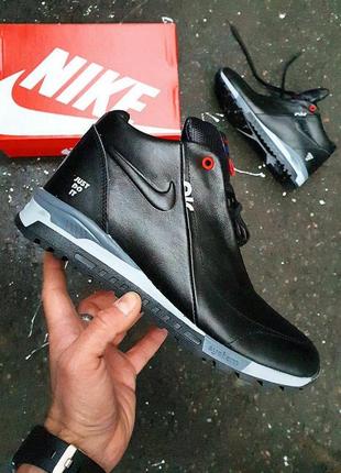 Мужские кроссовки  nike winter sneakers black grey2 фото