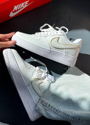Кроссовки женские nike  air force 1 white/gold 37