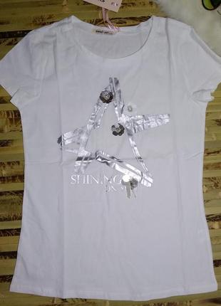 Sweet lady футболка бавовна принт стеклярус s/m і l/xl