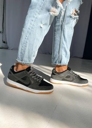 Мужские кроссовки  nike sb dunk low pro grey black