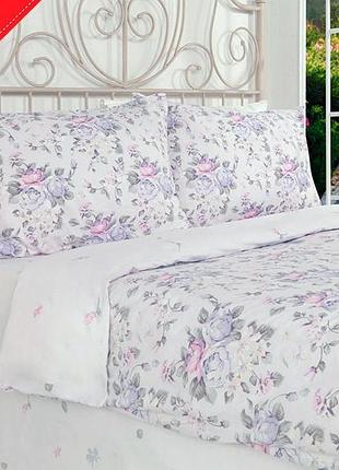 Комплект постельного белья полуторный blue rose 160х220 см 100% хлопок ранфорс / постельное белье хлопковое