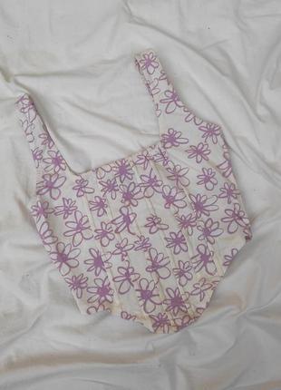 Ніжний квітковий топ у корсетному стилі ✨ primark ✨ топ аля корсет у принт