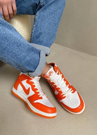 Мужские кроссовки  nike dunk high orange5 фото