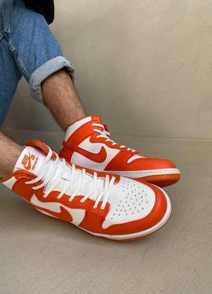 Мужские кроссовки  nike dunk high orange9 фото