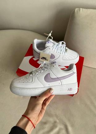 Женские кроссовки  nike air force 1 white purple6 фото