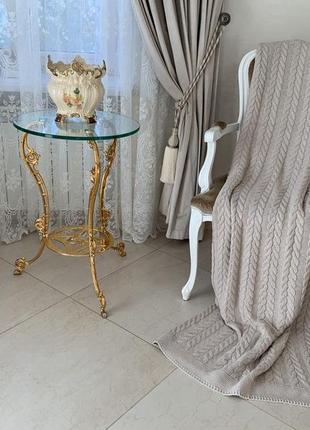 Плед в'язаний laura home beige