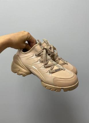 Кроссовки женские dior d-connect beige v2 диор конект