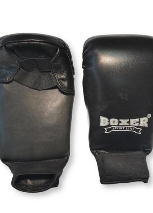 Накладки каратэ boxer кожа черные1 фото