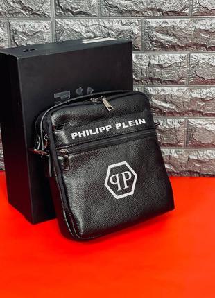 Philipp plein сумка шкіряна чорна чоловіча