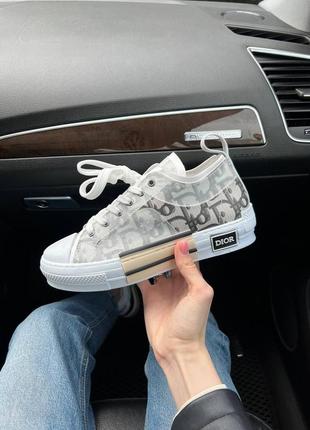 Женские кроссовки  dior b23 low logo grey premium2 фото