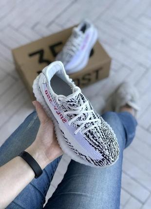 Мужские и женские кроссовки  adidas yeezy boost 350 v2 zebra