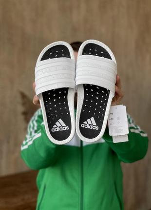 Adidas adilette white black1 фото