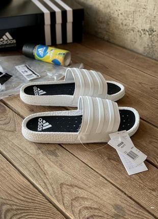 Adidas adilette white black5 фото