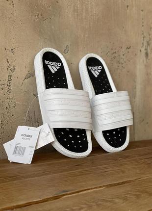 Adidas adilette white black3 фото