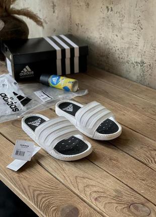 Adidas adilette white black4 фото