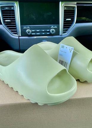 Мужские / женские шлепанцы  adidas yeezy slide resin green4 фото