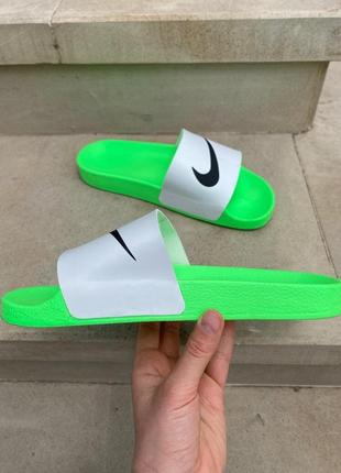 Шлепанцы женские  nike slides white green8 фото