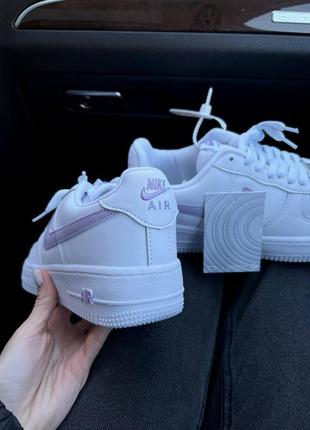 Женские кроссовки  nike air force 1 white purple2 фото