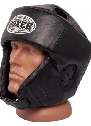 Шлем каратэ boxer м кожа черный1 фото