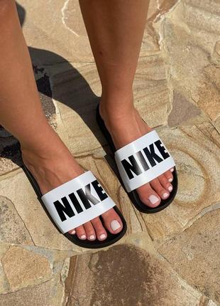 Шлепанцы женские  nike slides big logo ‘black/white’