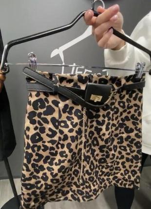 Юбка в леопардовый принт /леопардовая юбка1 фото