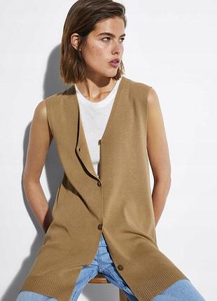 Жилетка песочного цвета massimo dutti