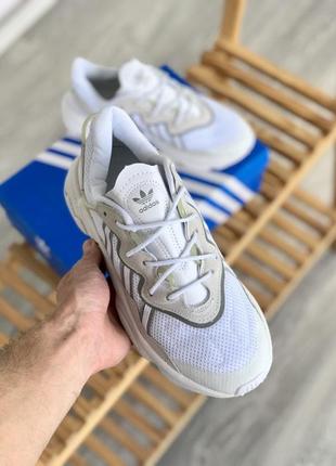 Чоловічі та жіночі кросівки  adidas ozweego adiprene pride beige white 2