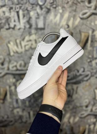 Мужские и женские кроссовки  nike air force 1 low '07 fm cut out swoosh white black2 фото