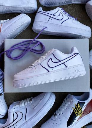 Чоловічі та жіночі кросівки  nike air force 1 low reflective white violet