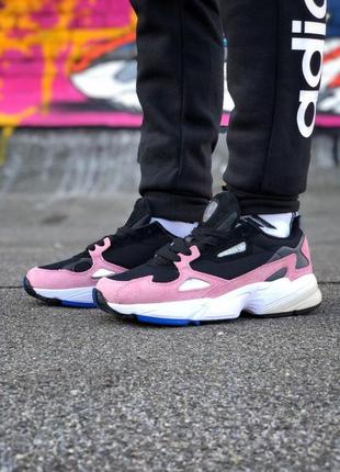 Женские кроссовки  adidas falcon black pink white4 фото