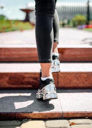 Женские кроссовки  adidas raf simons ozweego black silver4 фото