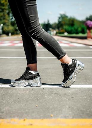 Женские кроссовки  adidas raf simons ozweego black silver6 фото