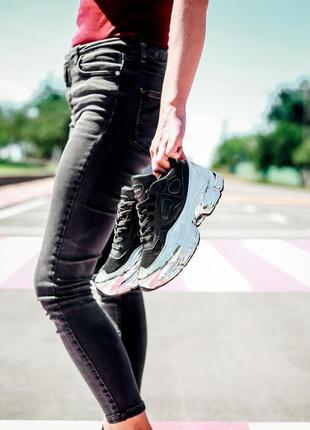 Женские кроссовки  adidas raf simons ozweego black silver3 фото