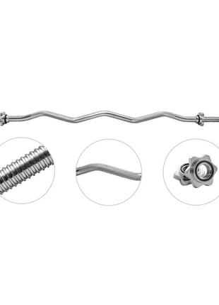 Гриф гнутий w-подібний для штанги 120см, ø30мм2 фото