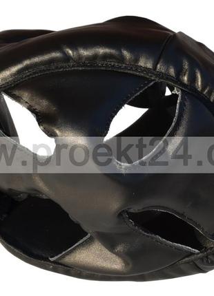Шлем каратэ boxer l кожа черный4 фото